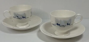 Crane Bird Fashion Ware Snow Bone China 2er Set Teetassen & Untertassen - Bild 1 von 7