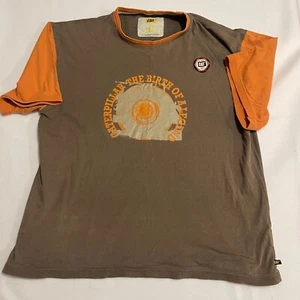 CAT TShirt The Birth of a Legend Caterpillar Mens XL Brown Orange Short Sleeve - Picture 1 of 7