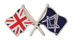 United Kingdom and Masonic Freemasonry Friendship Pin Badge - Picture 1 of 3
