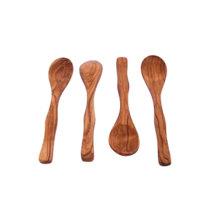 Juego de 4 cucharas pequeñas de curry japonés - Hechas a mano con madera de olivo SkandWood Reino Unido - Imagen 1 de 2