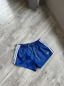 Adidas Vintage Años 80 Hecho en Alemania Occidental Raro Azul Logo Pantalones Cortos Talla: 6 - Imagen 1 de 8
