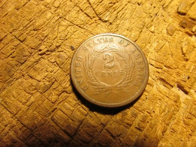 1867 U.S. Copper 2 Cent Coin, 2 Cent Penny, 2 Cent U.S. Coin, Civil War, VG Cond - Image 1 of 2