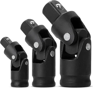 Universal Joint Impact Socket Set - 3 pcs, 1/4", 3/8", & 1/2" Drivers - Picture 1 of 5