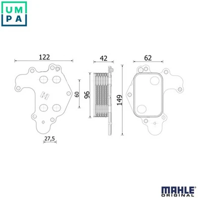 OIL COOLER ENGINE OIL CLC 273 000S FOR PEUGEOT PARTNER/Box/Body/MPV/TEPEE 208 - Image 1 of 4