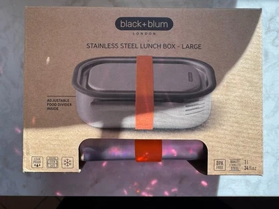 Fiambrera grande naranja negra + Blum de acero inoxidable Foto 1 de 2