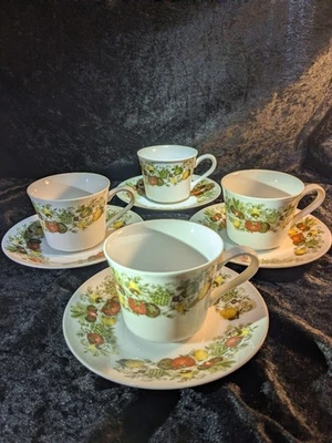 Juego de 4 platillos tazas de café vintage Spice of Life Japón decoración de cocina de porcelana Foto 1 de 4