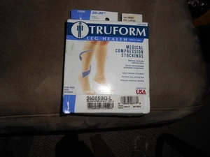 NEW - Calze TruForm a compressione sotto ginocchio 20-30 mmHg grandi beige - Foto 1 di 1