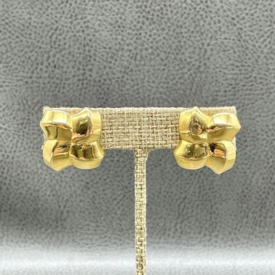 Pendientes de clip con nudo de flores tono dorado Monet para mujer joyería estilo vintage 1" Foto 1 de 4