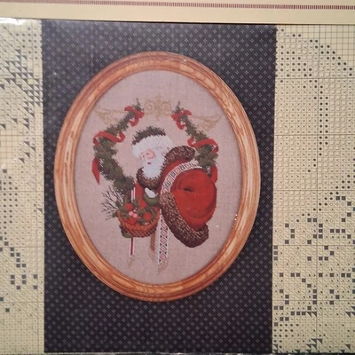 Lavender and Lace Gift of Peace Victorian Santa Cross Stitch Pattern Holiday - Image 1 of 3