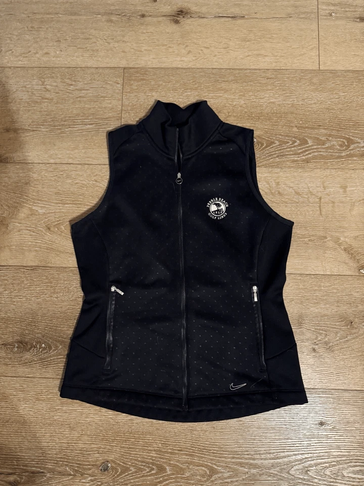 Nike Golf Vest Therma-FIT Tour Performance Sleeveless Zip Black M Pebble Beach - Image 1 of 3