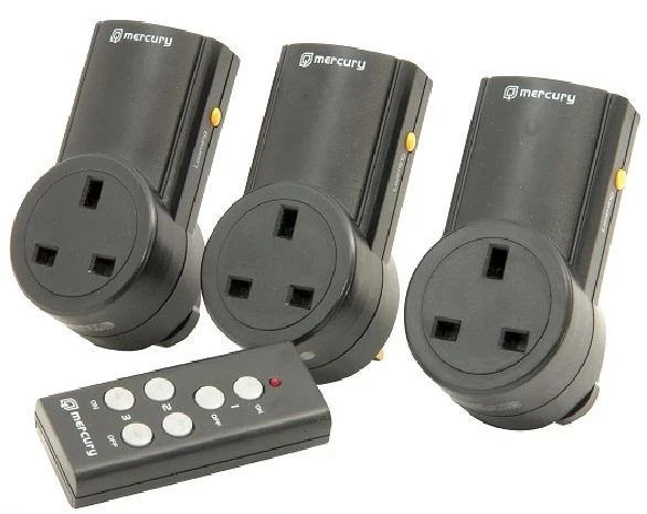 WIRELESS REMOTE CONTROL MAINS 13A PLUG IN SOCKETS SOCKET PLUGS ADAPTORS X 3   - Image 1 of 1