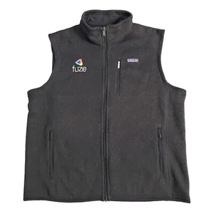 Patagonia Better Sweater Vest Mens XL Charcoal Gray Black fuze Corporate Logo - Picture 1 of 11