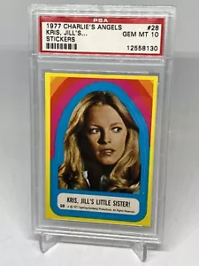CHERYL LADD 1977 CHARLIE'S ANGELES KRIS JILLS STICKERS PSA GEM MINT 10 POP 13 - Picture 1 of 3