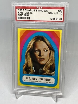 CHERYL LADD 1977 CHARLIE'S ANGELES KRIS JILLS STICKERS PSA GEM MINT  10 POP 13 - Image 1 of 3