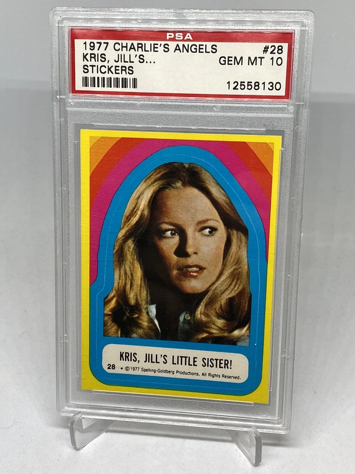 CHERYL LADD 1977 CHARLIE'S ANGELES KRIS JILLS STICKERS PSA GEM MINT  10 POP 13 - Image 1 of 3