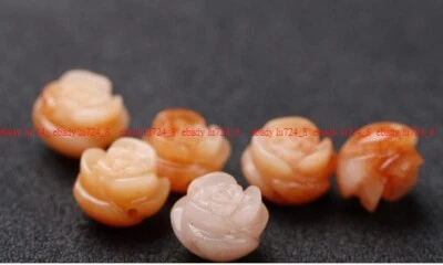 5Pcs зеленый авантюрин многоцветный нефрит роза резные бусины драгоценных камней бисер 6 x 16 мм - Изображение 1 из 4