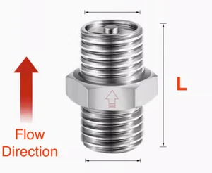One Way Valve Direction BSP 1" Male to Male Stainless Steel Fittings Adaptor - Picture 1 of 5