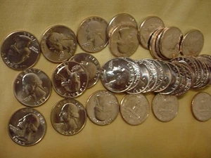 Super Nice Roll of 1965 Washington Quarters Sharp Crisp Coins All BU Coins - Picture 1 of 4