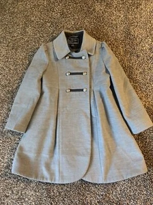 Rothschild Girls Band Master Coat Size 6x Grey Silver Buttons Christmas Dressy - Picture 1 of 9