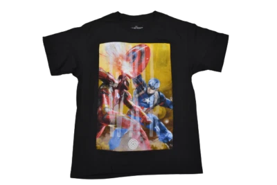 Marvel Civil War Captain America Youth Boys Iron Man Black Shirt New M, L - Image 1 of 4
