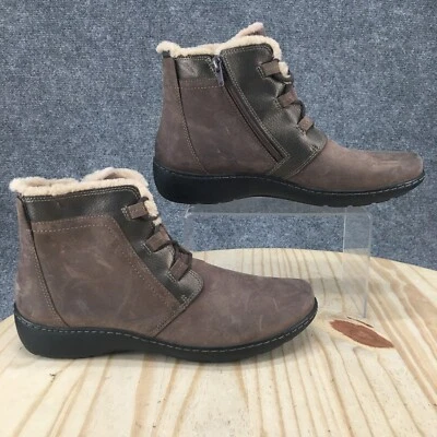 Clarks Boots Womens 10 M Cora Chai Ankle Bootie Brown Lace Up Round Toe 26154980 - Image 1 of 4