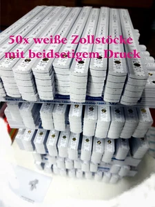 Zollstock 50x Gliedermaßstab mit Werbung Druck weiß Zollstockdruck bedruckt 2m - Bild 1 von 3