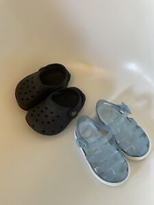 Baby boy summer/holiday shoe bundle: Igor & Crocs, size 19-20  (uk 2/3)