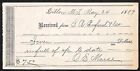 Dillon Montana S.R. Buford 1889 $7 Payment Receipt 