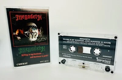 1985 MEGADETH Killing Is My… Cassette Combat MXT8015 Tested Plays Perfect!  👍 - Image 1 of 4
