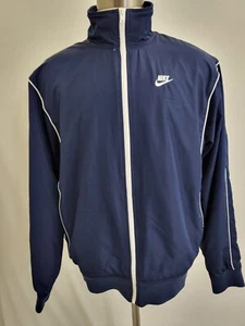 Nike Mens Navy Zip Front Long Sleeve Activewear Jacket Windbreaker Size Large - Picture 1 of 9