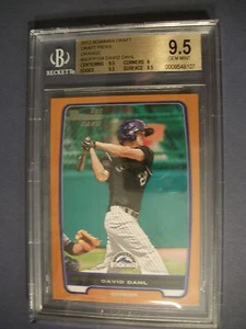 DAVID DAHL 2012 Bowman Draft Orange #104 BGS GEM MINT 9.5 RC Rockies /250 - Picture 1 of 1