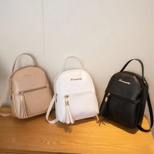Large Capacity Shoulder Bags PU Leather Rucksack Casual Small Backpack Female - Picture 1 of 14