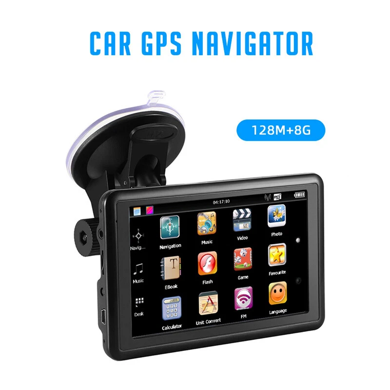 5inch Car GPS Navigation Touch Screen Portable Navi Monitor 128M+8GB Free Maps - Image 1 of 4