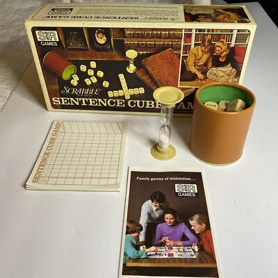 Vintage Scrabble Sentence Cube Game 1971 Wood Dice S & R Games USA Fun Game - Image 1 of 4
