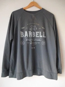 Barbell Apparel Shirt XL Raglan Long Sleeve Gray Athletic Gym Workout Graphic - Picture 1 of 10
