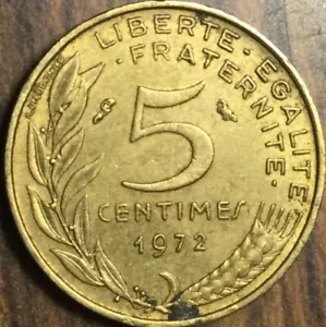 1972 FRANCE 5 CENTIMES COIN - Picture 1 of 2