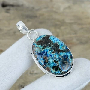 Pendente Di Gemma Azzurite Blu Raro In Argento Sterling 925 Unico Per Regali - Foto 1 di 4