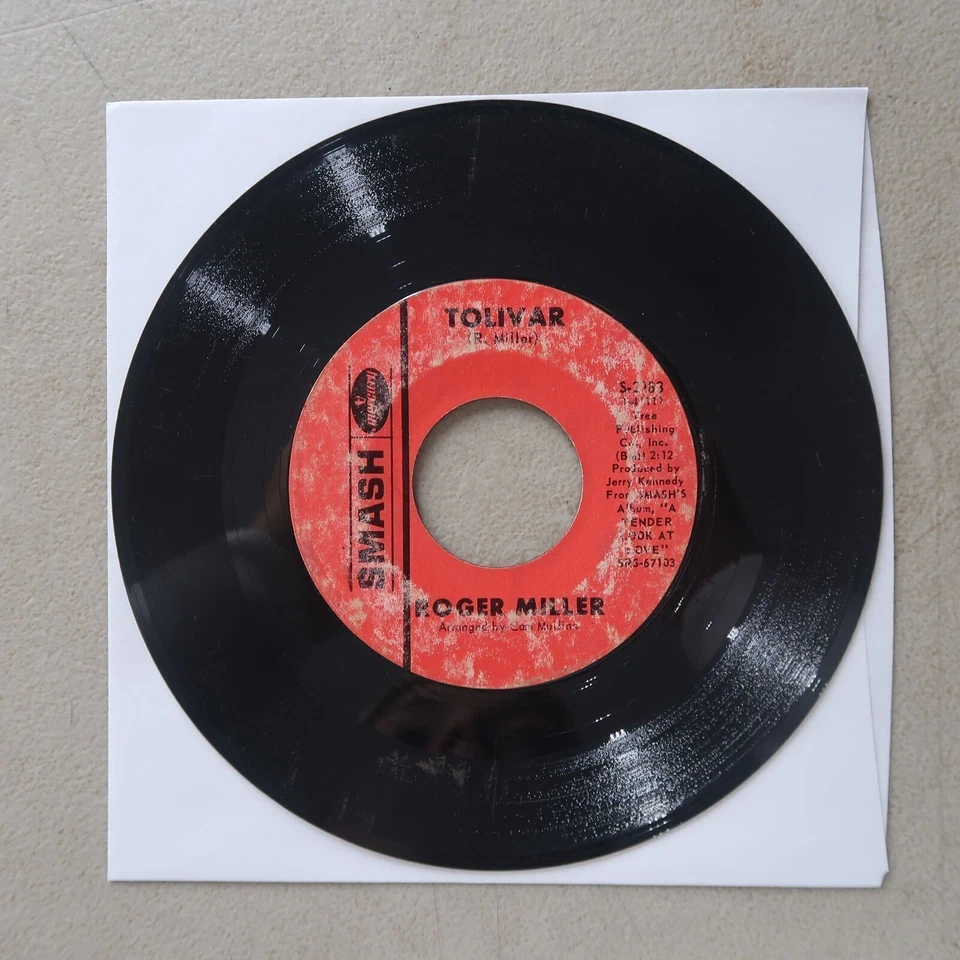 ROGER MILLER TOLIVER/WHAT I'D GIVE SMASH MERCURY RECORDS VINYL 45 VG 21-81 - Image 1 of 2