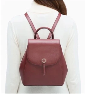 Kate Spade Adel Medium Wine Red Leather Backpack - Picture 1 of 12