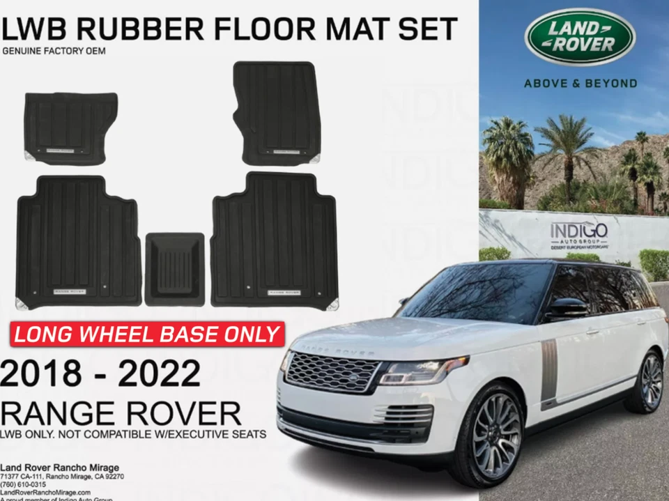 LAND ROVER RUBBER FLOOR MAT SET RANGE 18-22 VPLGS0446PVJ GENUINE OEM - Image 1 of 2