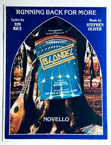 RUNNING BACK FOR MORE - Blondel - 1983 UK sheet music - Tim Rice Stephen Oliver - Picture 1 of 1