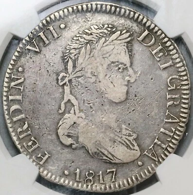 1817-Zs NGC VF 30 Mexico 8 Reales War Independence Zacatecas Mint Coin 22041001D - Image 1 of 4