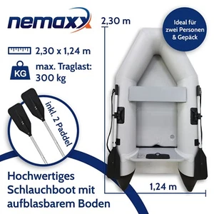 Lancha neumática 230 cm para 2 personas incl. 2 palas, bolsa, bomba de ventilación, NEMAXX - Imagen 1 de 5