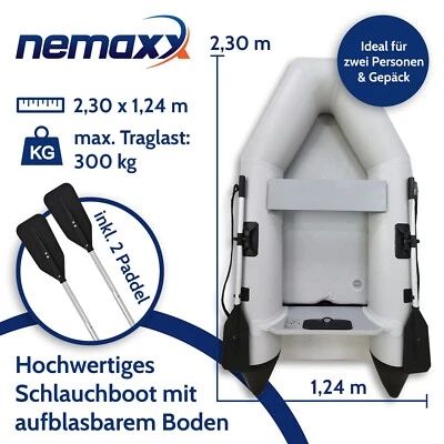Schlauchboot 230 cm für 2 Personen inkl. 2 Paddel, Tasche, Lüftpumpe, NEMAXX - Bild 1 von 4