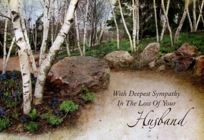 MILL BROOK With Deepest Sympathy In The Loss Of Your Husband- Sympathy Greeting Card -01918