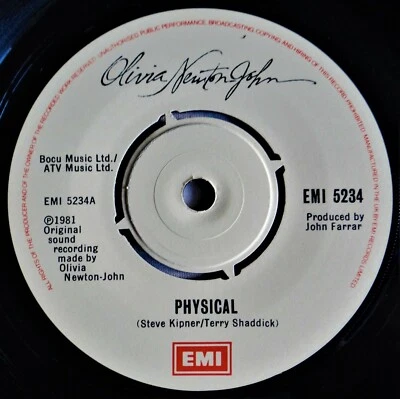 Olivia Newton-John ‎– Physical/The Promise 7" Vinyl Single Folk 1981 EMI5234 UK Foto 1 de 4