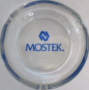 MOSTEK Semiconductor Company 4.5" Clear Glass Ashtray Worcester MA VTG RARE HTF - Picture 1 of 4