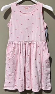 Cat & Jack Girls' XL 14/16 Light Pink Strawberry Print Knit Sleeveless Dress - Picture 1 of 6