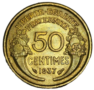 France 50 centimes, 1937~Free Shipping #A175 - Picture 1 of 2