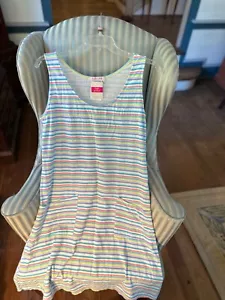 ABITO DRAPPEGGIATO NUOVO CON ETICHETTE PRODOTTI FRESCHI "PROMENADE STRIPE" BIANCO/MULTICOLORE. (L) - Foto 1 di 4